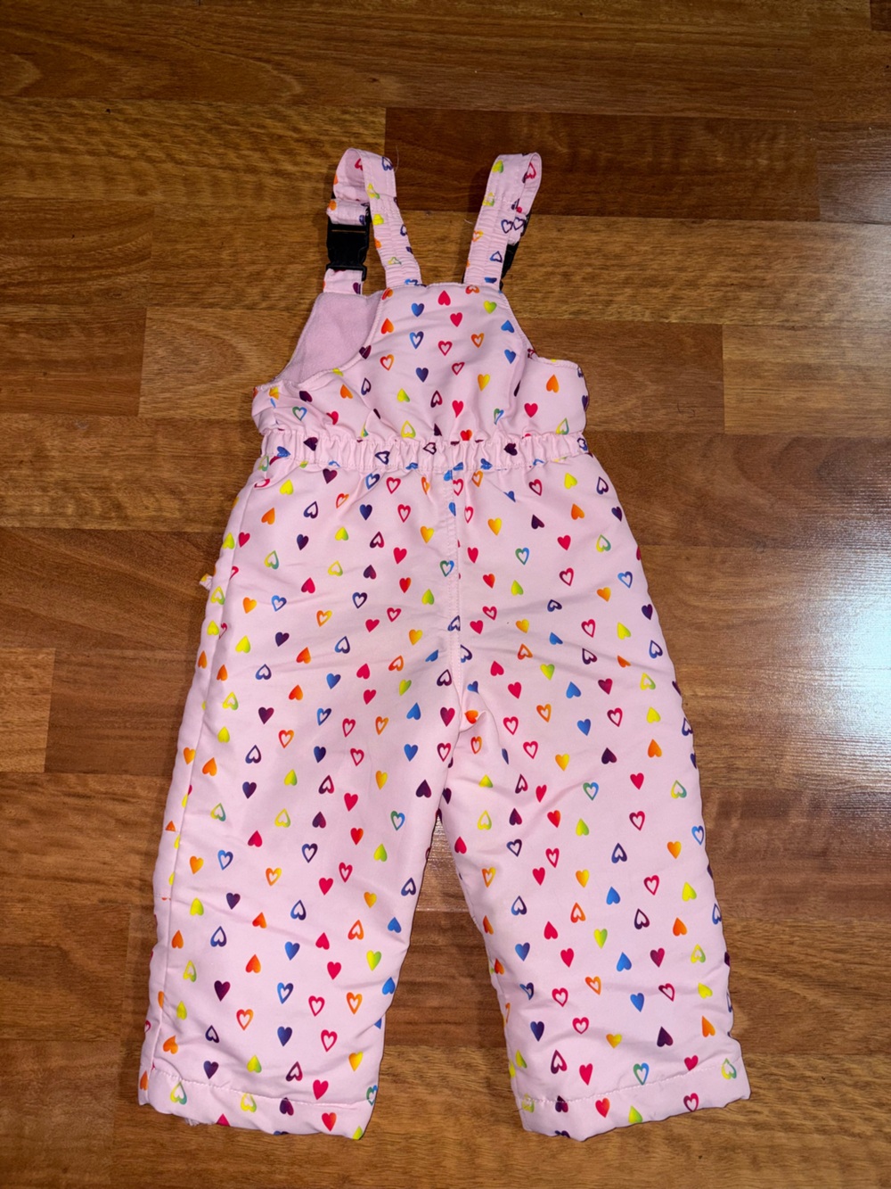 Girls Pink Heart Print Snow Bib Snow Pants Size 3T